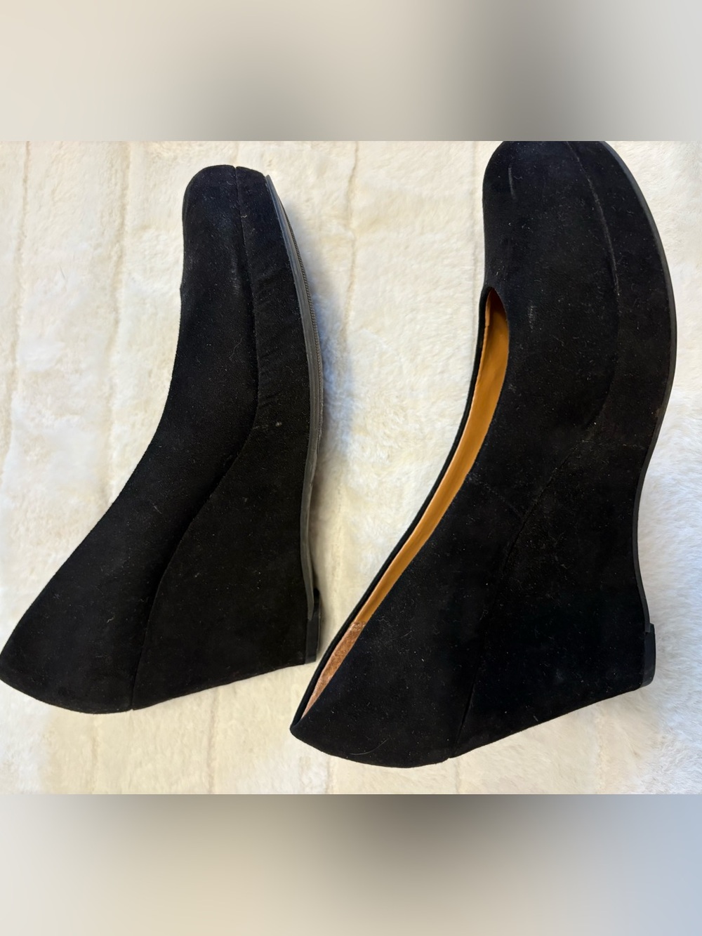 a.n.a Black Suede Wedge Shoes - Slip-On Women's Heels